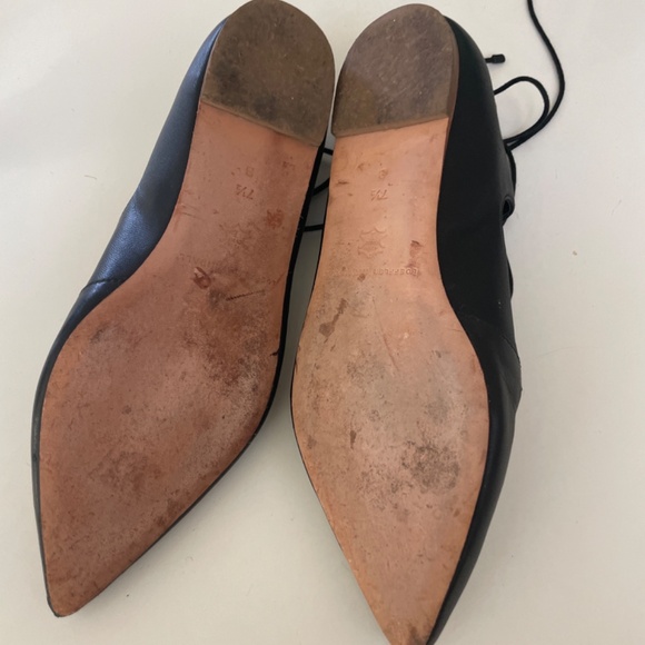 Loeffler Randall black Ambra pointy toe lace up flats W 71/2 - Picture 5 of 6